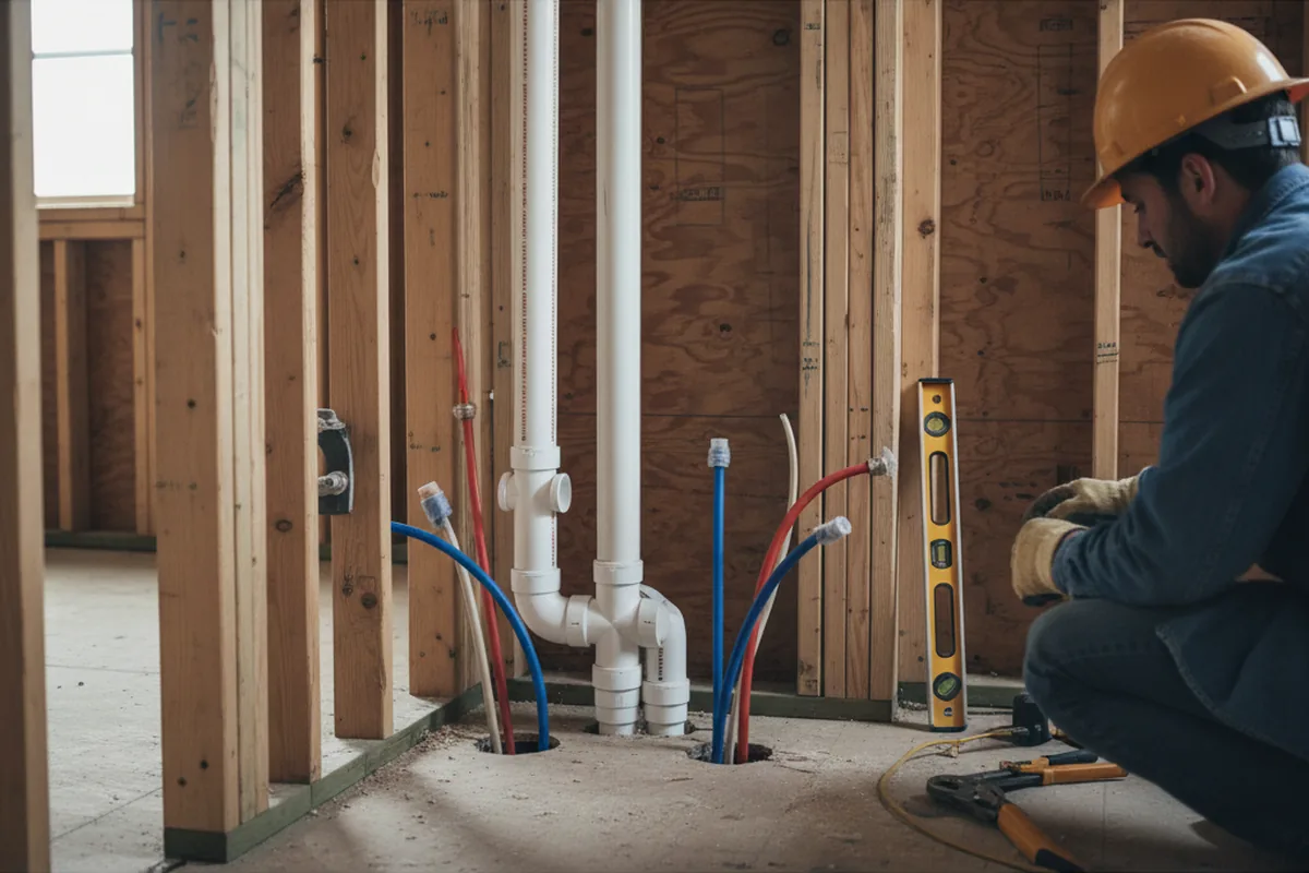 Drain and supply rough-in during Toilet Repair and Installation in Hurlock